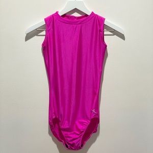 Pink gymnastics & dance bodysuit swimsuit top xs